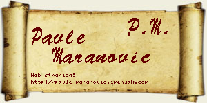 Pavle Maranović vizit kartica